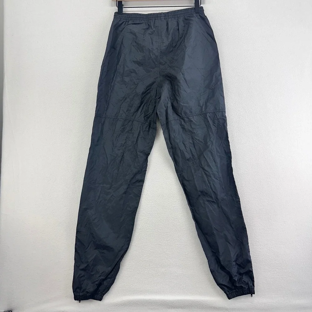 VTG Nike Sweatpants Mens Small Black Nylon Warm‎ Up Ankle Zip Joggers Soccer Gym
